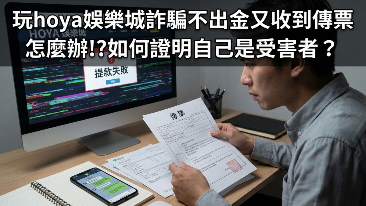 玩hoya娛樂城詐騙不出金又收到傳票怎麼辦!?如何證明自己是受害者？